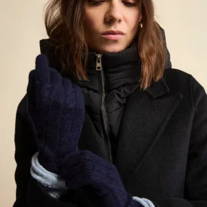 Guanti Trecce in Lana e Cashmere - DARK BLU