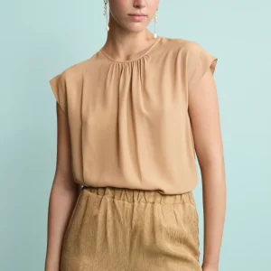 Top da Cerimonia Elegante in Misto Seta - ORO