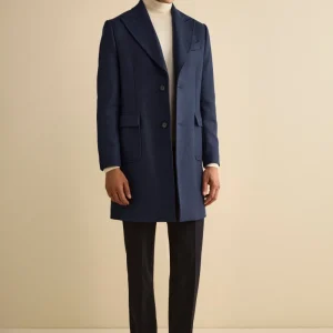 Cappotto Twill in Lana - BLU