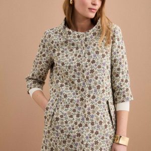 Cappotto Leggero Foderato in Fantasia Jacquard - FANT. MORO