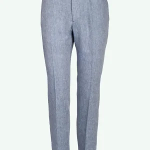 Pantalone Slim Fit in Lino con Pieghe - AVIO