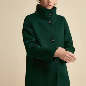 Cappotto Foderato Corto in Lana Vergine - VERDONE