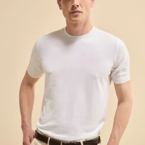 T-shirt in Maglia di Cotone Crêpe - BIANCO