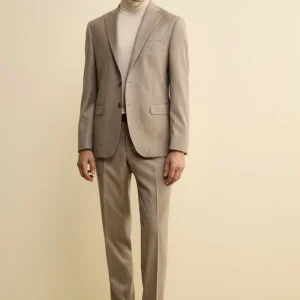 Abito Slim Fit Foderato in Lana e Cashmere - TORTORA