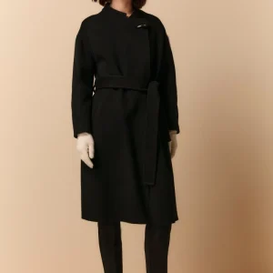 Cappotto Vestaglia in Lana - NERO