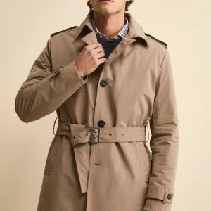 Impermeabile Trapuntato con Cintura - NOCCIOLA