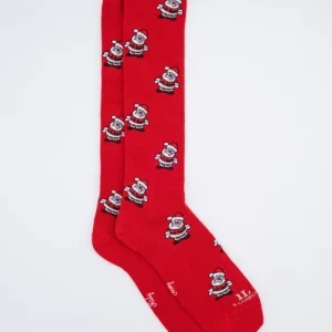 Calze Lunghe Fantasia Natale - ROSSO