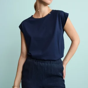 Maglietta Girocollo in Jersey di Cotone - BLU