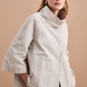 Cappa Over Sfoderata in Misto Cotone - SABBIA