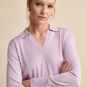 Polo Extrafine in Seta e Cashmere - LILLA
