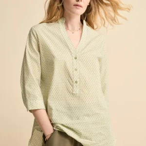 Camicia Over Coreana con Scollo a V - FANT. VERDE