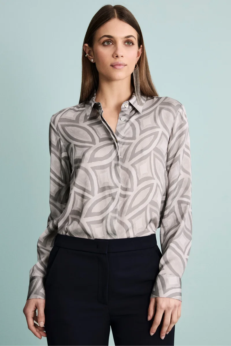 Camicia Morbida in Fantasia - FANT. GRIGIO