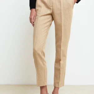 Pantalone Sigaretta in Lana - BEIGE SPIGATO
