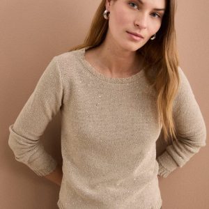 Maglia Barchetta in Cotone con Paillettes - CORDA