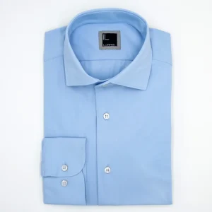 Camicia in jersey slim fit - AZZURRO