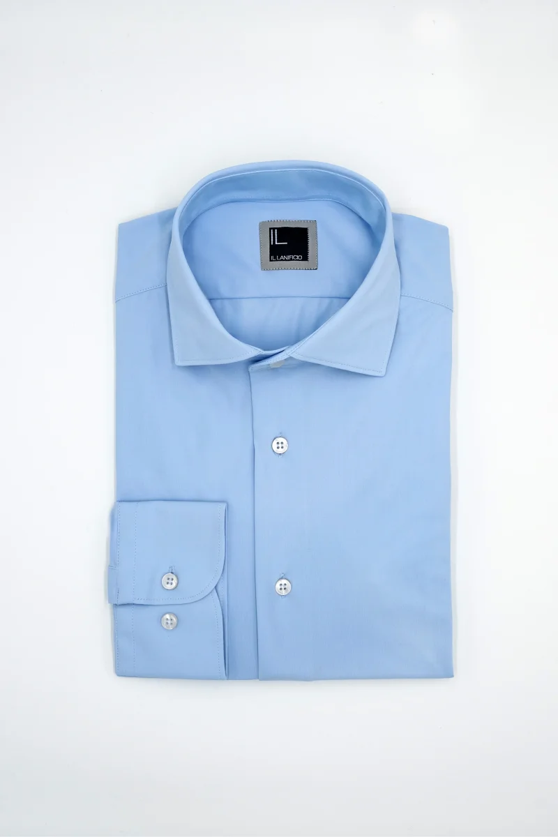 Camicia in jersey slim fit - AZZURRO