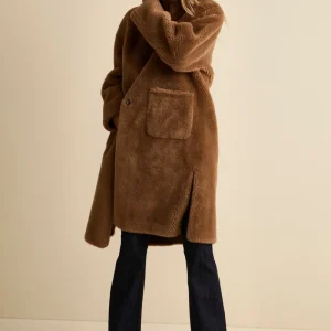 Cappotto Teddy Reversibile in Misto Lana - TABACCO