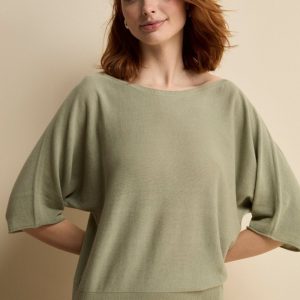 Maglia Barchetta in Cotone Crêpe - SALVIA