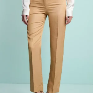 Pantalone Elegante a Sigaretta in Misto Lino - ORO
