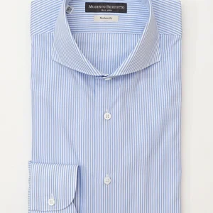 Camicia Regular Fit Riga Azzura Collo Francese