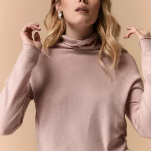 Maglia Collo Morbido in Lana Merino - ROSA CARNE