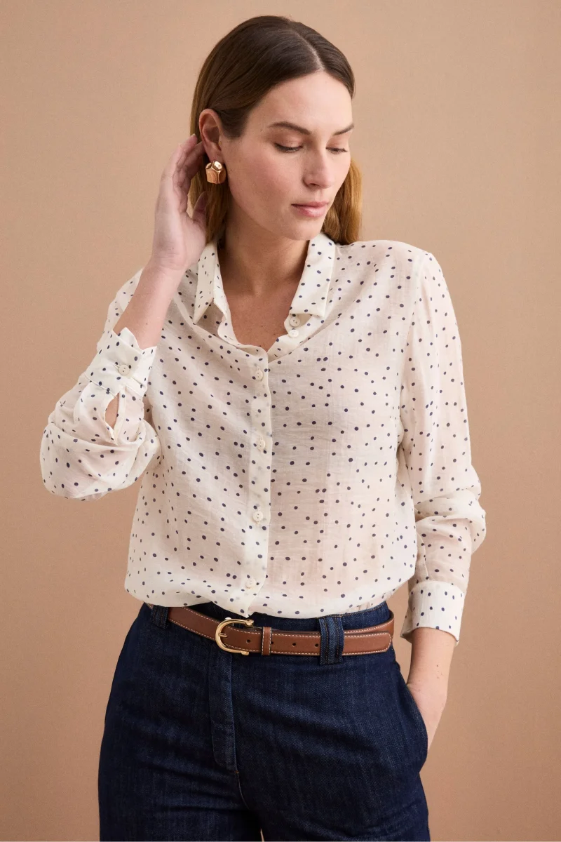 Camicia Boxy con Manica Lunga - POIS BLU