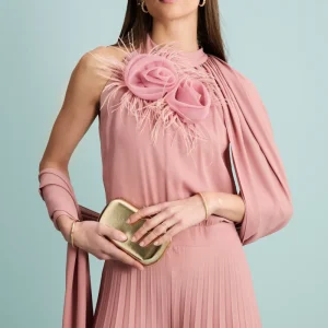 Tuta Cerimonia in Georgette Plissettata - ROSA ANTICO