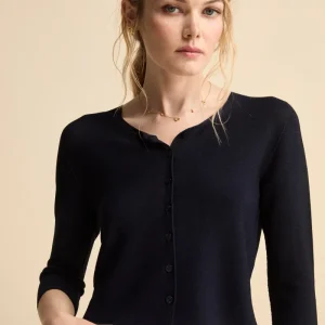 Cardigan corto con bottoni - BLU