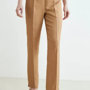 Pantaloni slim misto lino - KAKI