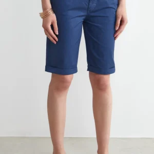 Bermuda in cotone - BLU APERTO