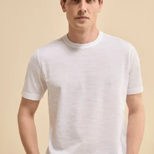 T-shirt in Filo di Scozia Motivo Jacquard - BIANCO