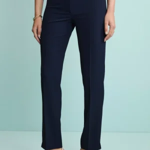 Pantalone Twill a Sigaretta con Spacchi - BLU