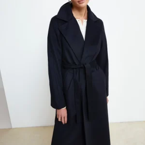 Cappotto lungo in lana e cashmere - BLU