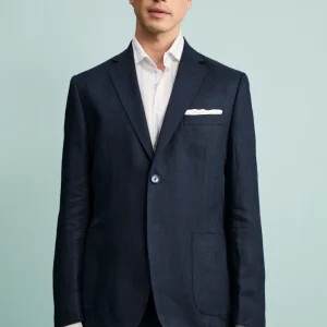 Abito Spigato Monopetto in Lino - NAVY