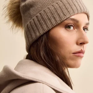 Berretto in Cashmere con Pompon - SABBIA