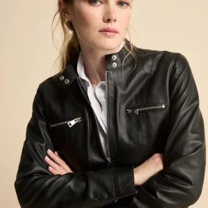 Giacca di Pelle Coreana con Zip - NERO