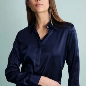 Camicia Elegante in Seta - BLU