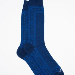 Calze Corte in Cotone Fantasia Bandana - BLU/ROYAL