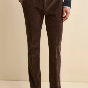 Pantalone Chino Regular Fit in Velluto - MARRONE