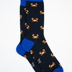 Calze Corte in Cotone Fantasia Granchi - FANT. BLU