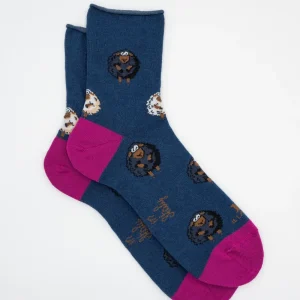 Calze Corte Fantasia Pecore - BLU