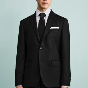 Abito Sallia Monopetto Slim Fit in Lana Vergine - NERO