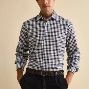 Camicia Check Regular Fit in Cotone - BLU QUADRI