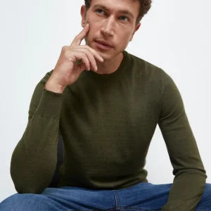 Pullover Girocollo in Lana Merino - VERDE MILITARE
