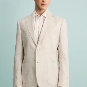 Abito Spigato Monopetto in Lino - BEIGE