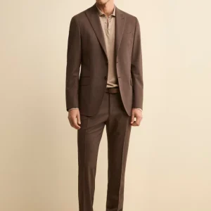 Abito Monopetto in Lana Vergine con Revers Punto Lancia - CAPPUCCINO