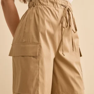 Bermuda Cargo in Tela con Coulisse - CAMMELLO