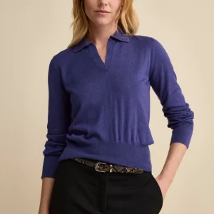 Polo Extrafine in Seta e Cashmere - BLU APERTO