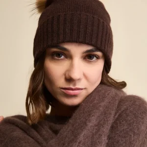Berretto in Cashmere con Pompon - CAFFE