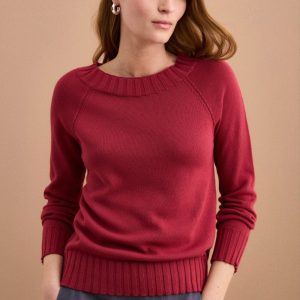 Maglia Barchetta in Cotone con Manica Raglan - BORDEAUX